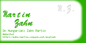 martin zahn business card